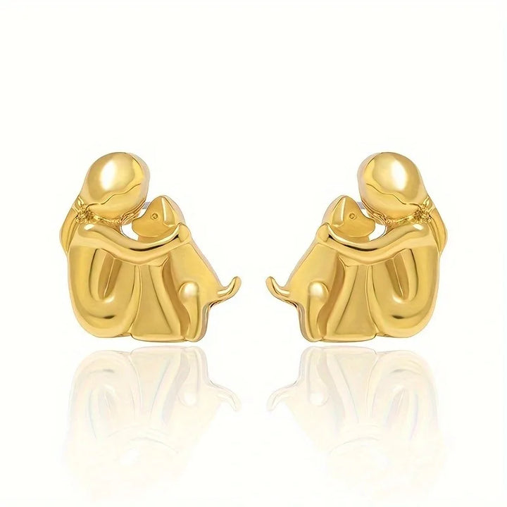 Silver and Gold Two-Tone Hug Earrings