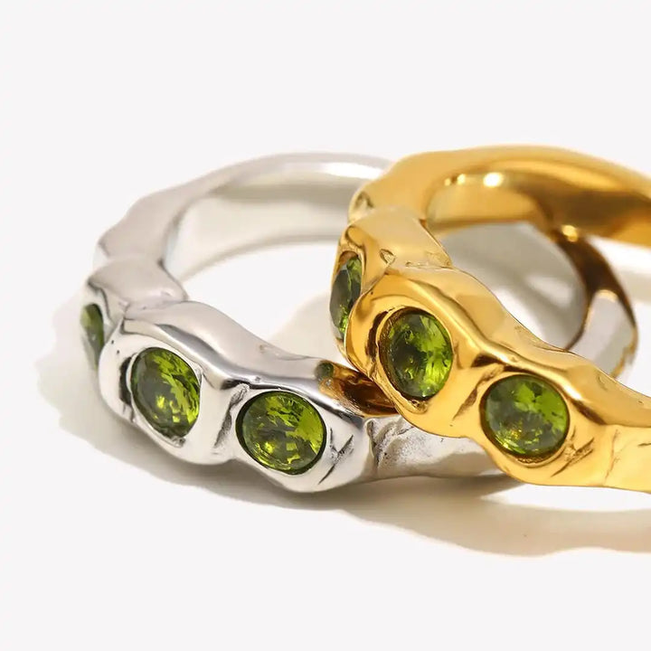 Vintage Gold-Tone Gemstone Ring