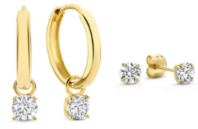 Larmes de Lune Stone Earrings Set (White Gold)
