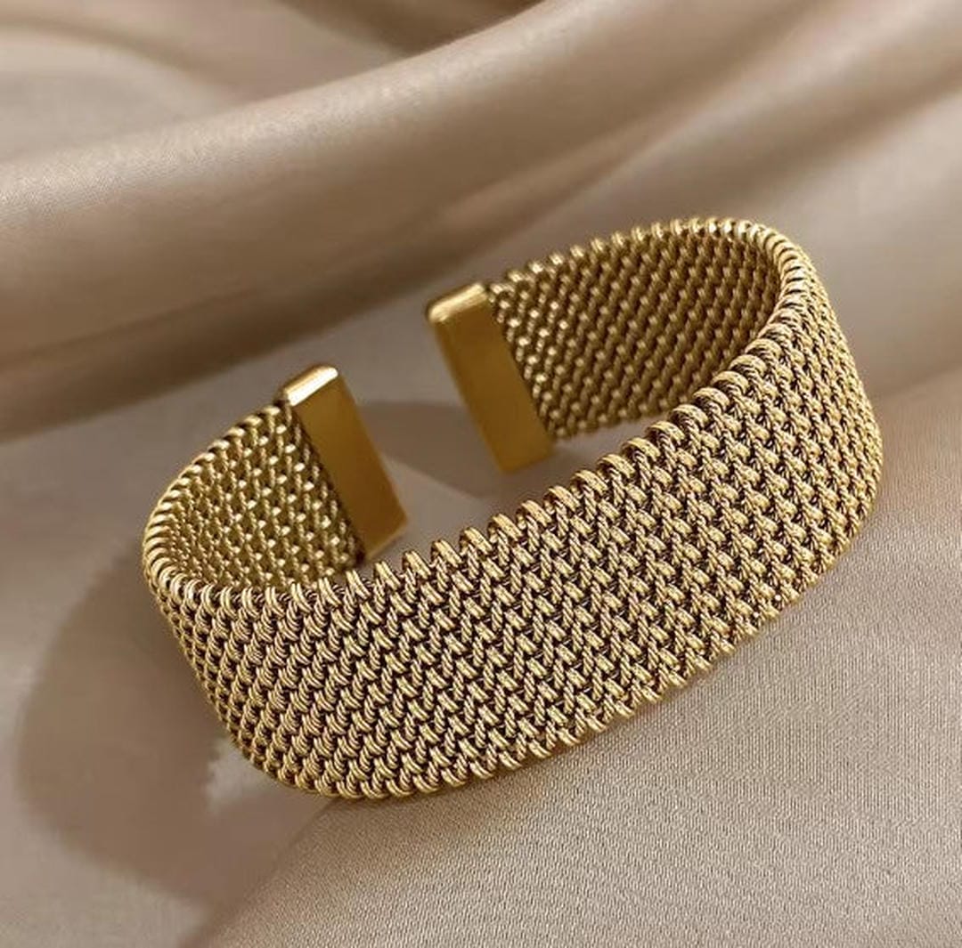 Vintage Woven Open Cuff Bracelet