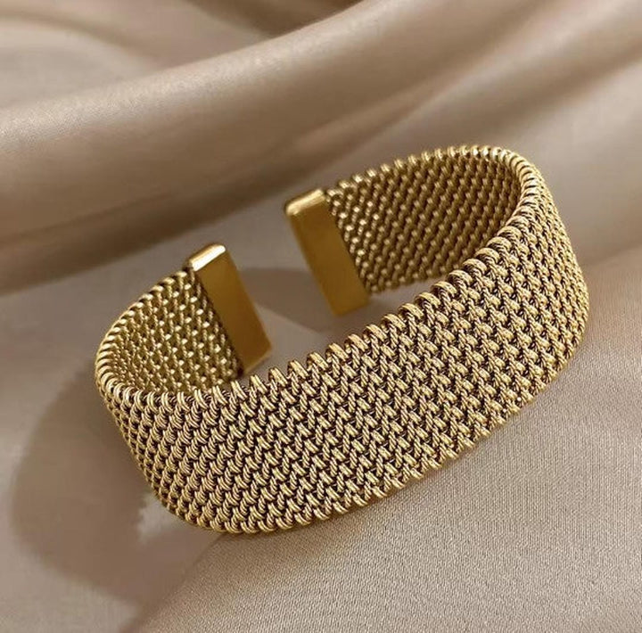 Vintage Woven Open Cuff Bracelet
