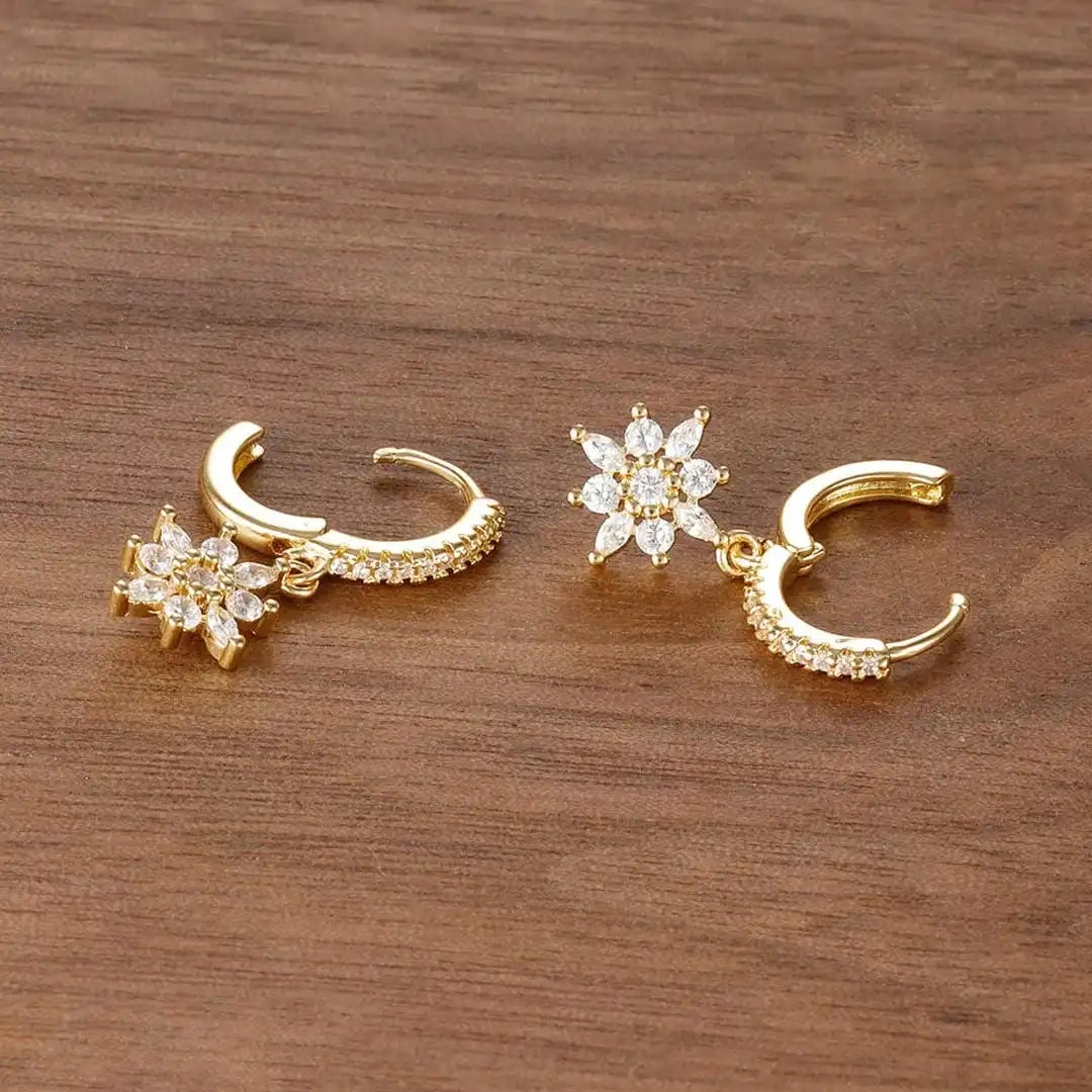 Classic Crystal Snowflake Pendant Set