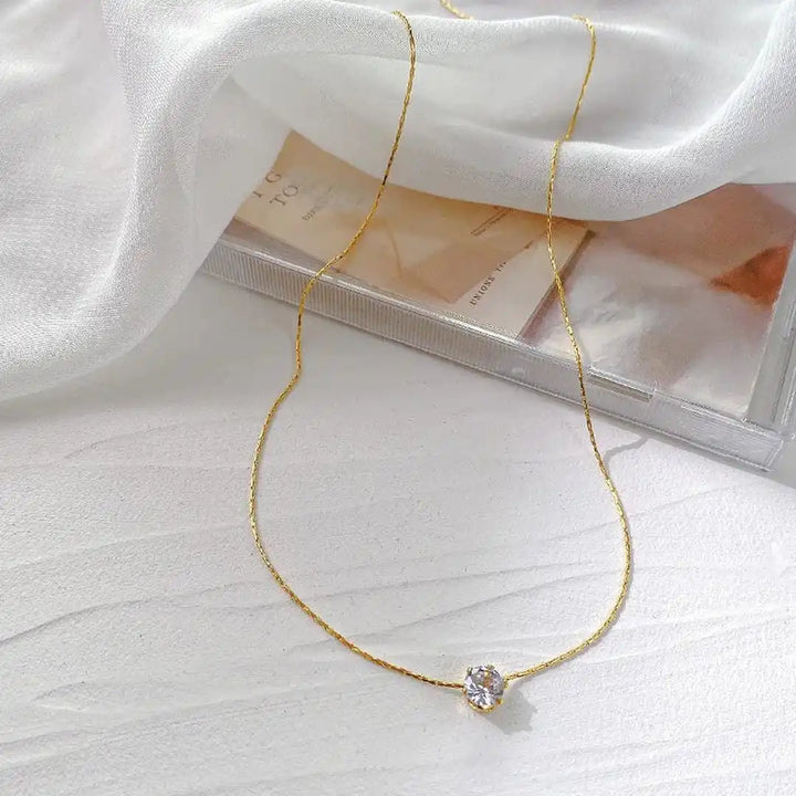 Delicate Solitaire Necklace