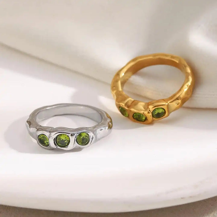 Vintage Gold-Tone Gemstone Ring