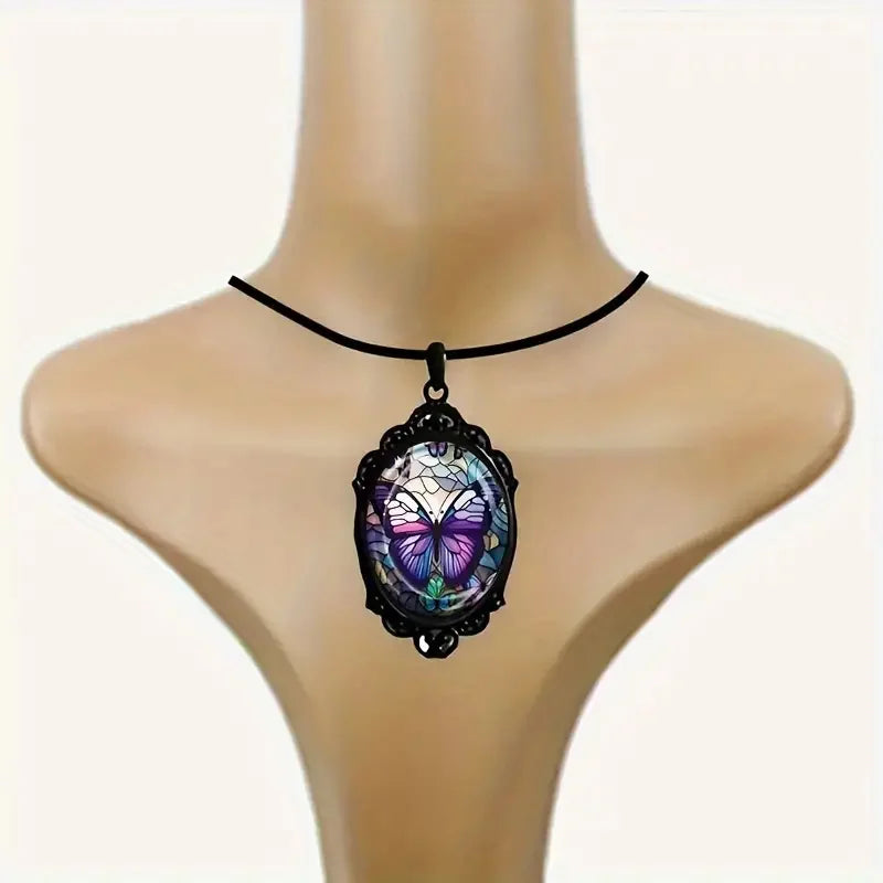 Luminous Butterfly Cameo Necklace