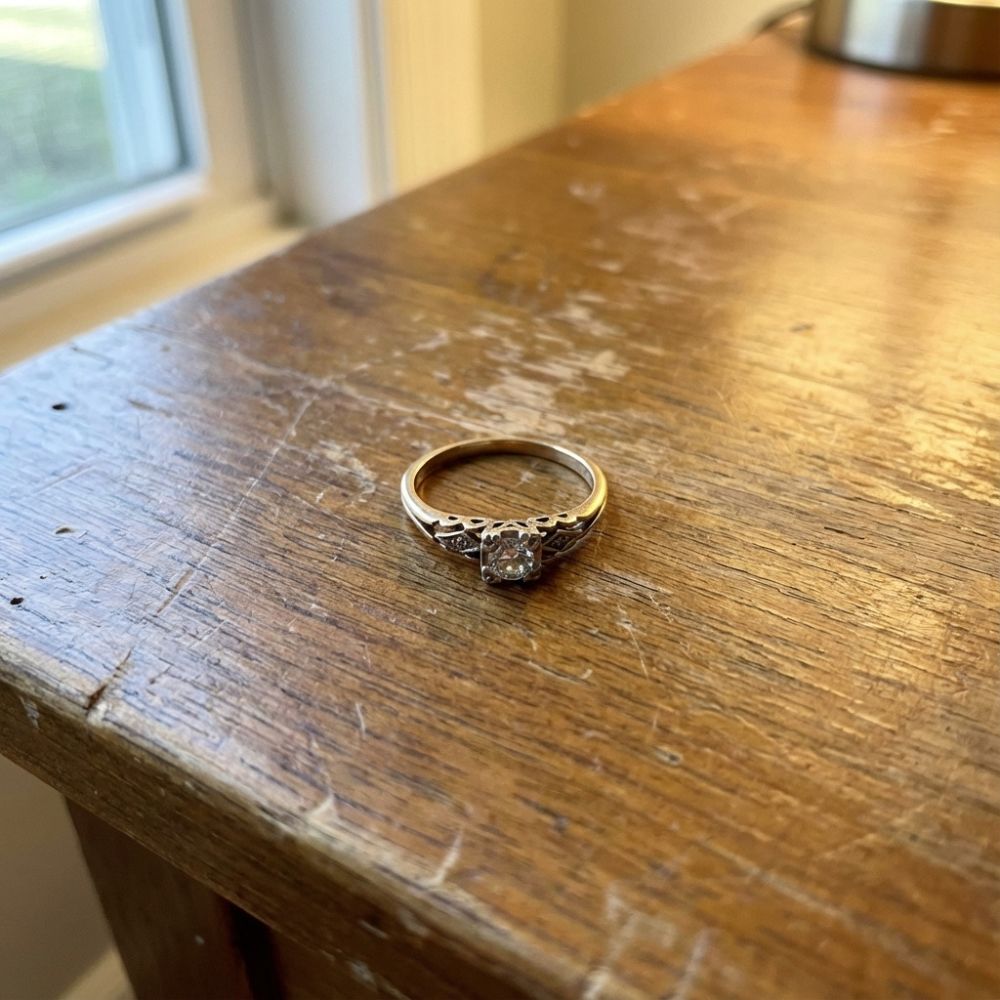 Vintage Zirconia Fine Gold Plated Ring