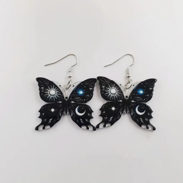 Sun Moon Butterfly Earrings