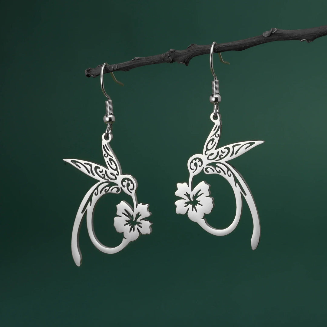 Hummingbird Spirit Stainless Steel Earrings