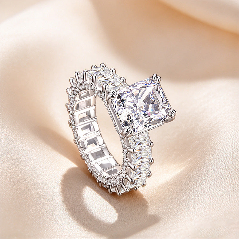 Emerald Cut Full Pavé Crystal Ring
