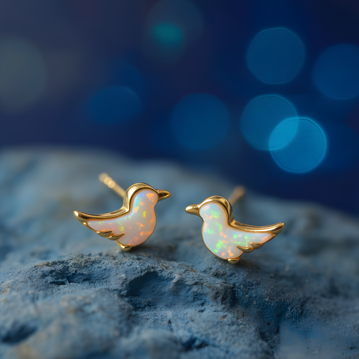 Bird Opal Stud Earrings