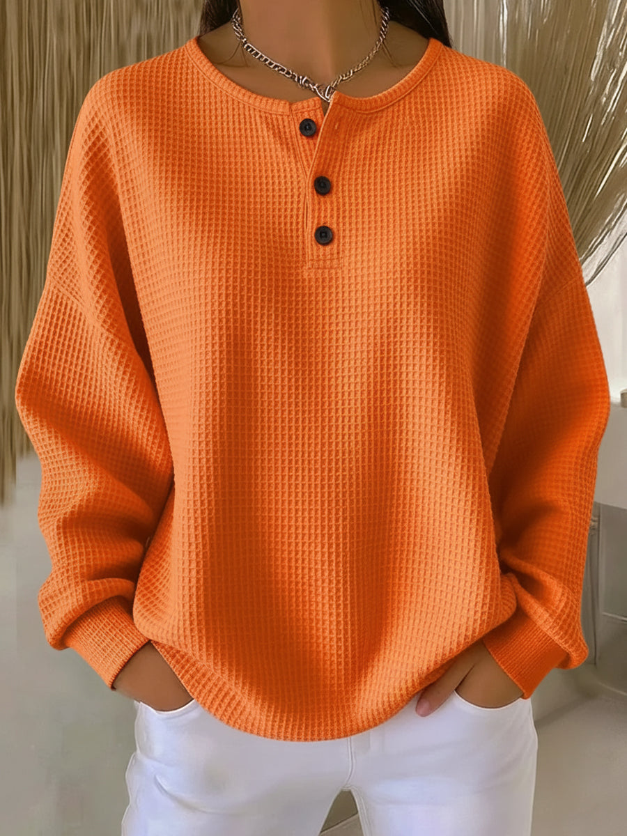 Berthe | Waffle Henley Sweatshirt