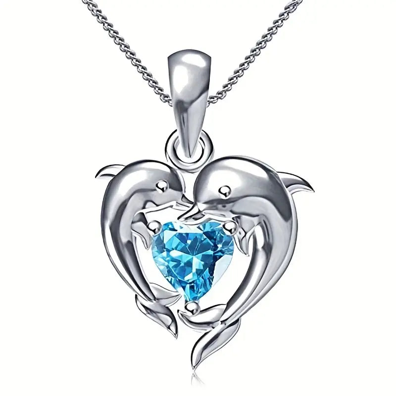 Oceanheart Twins Necklace (White Gold)