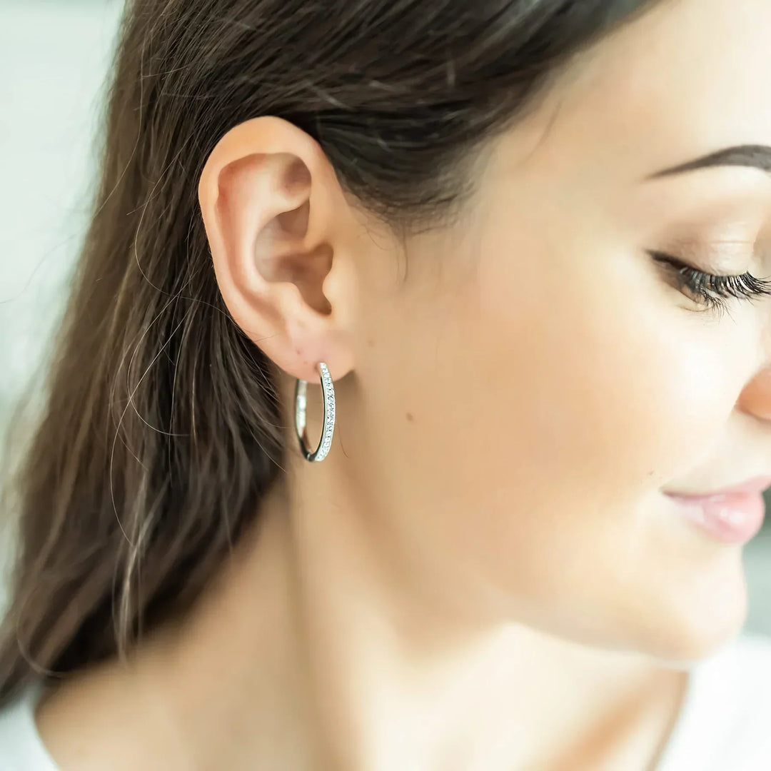 Sorel Pave Earrings (White Gold)