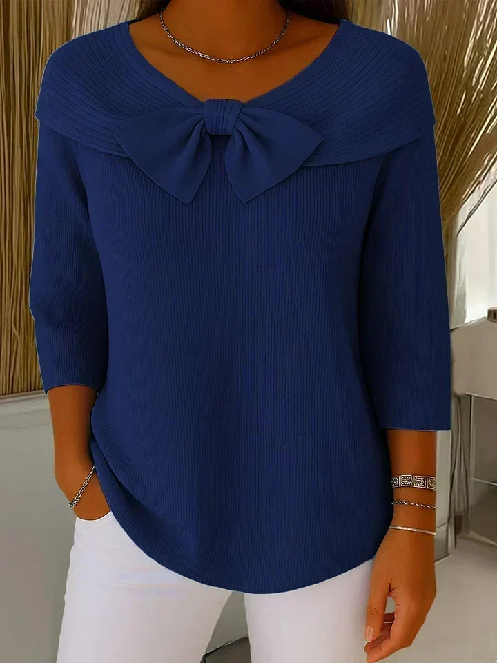 Célestine | Bow Detail Round Neck Jumper