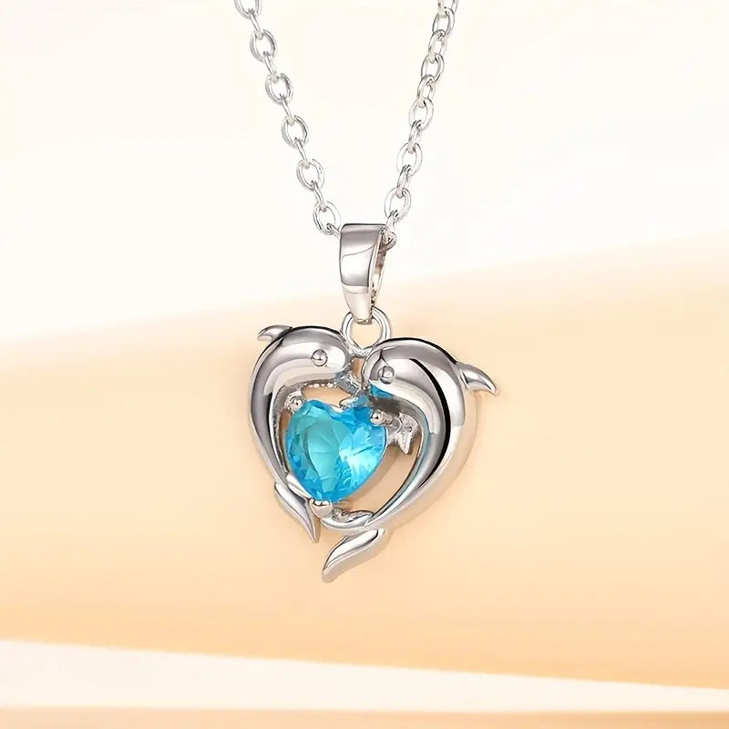 Oceanheart Twins Necklace (White Gold)