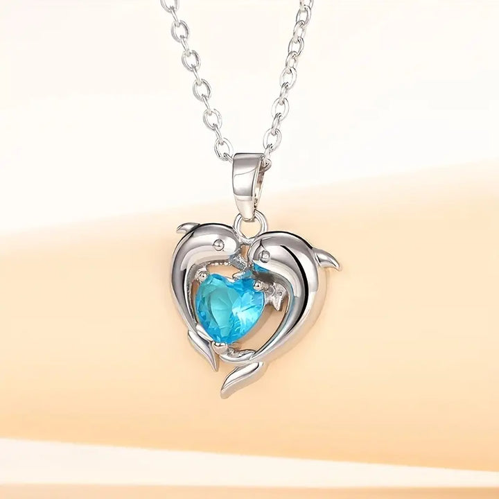 Oceanheart Twins Necklace (White Gold)