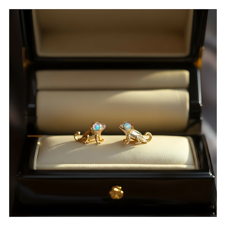 Gecko Opal Stud Earrings