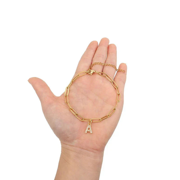 Minimalist Letter Charm Bracelet