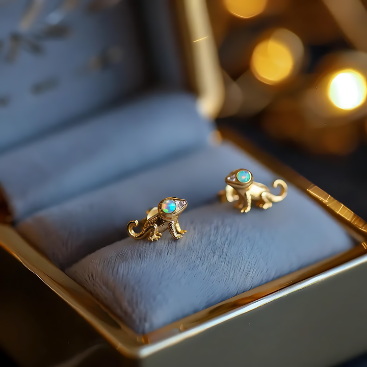 Gecko Opal Stud Earrings