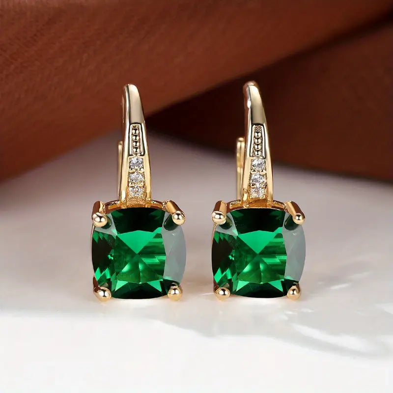 123 Mystic Sapphire Stone Hoop Earrings