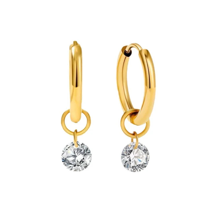 Larmes de Lune Stone Hoop Earrings