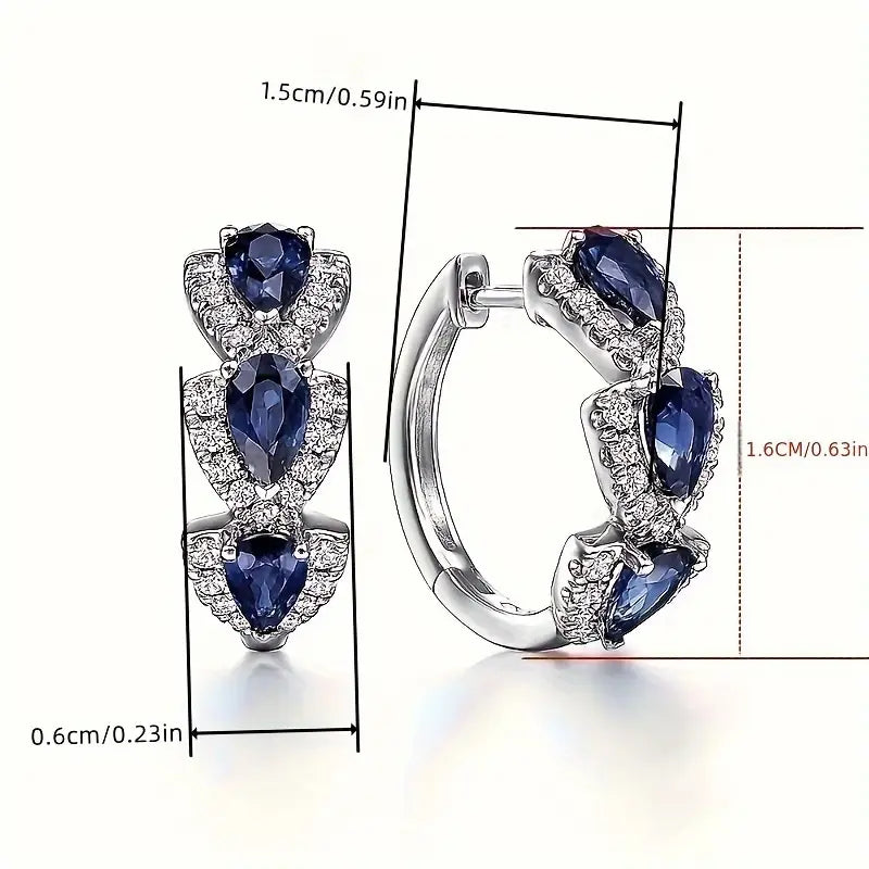 Royal Sapphire Crest Earrings (White Gold)