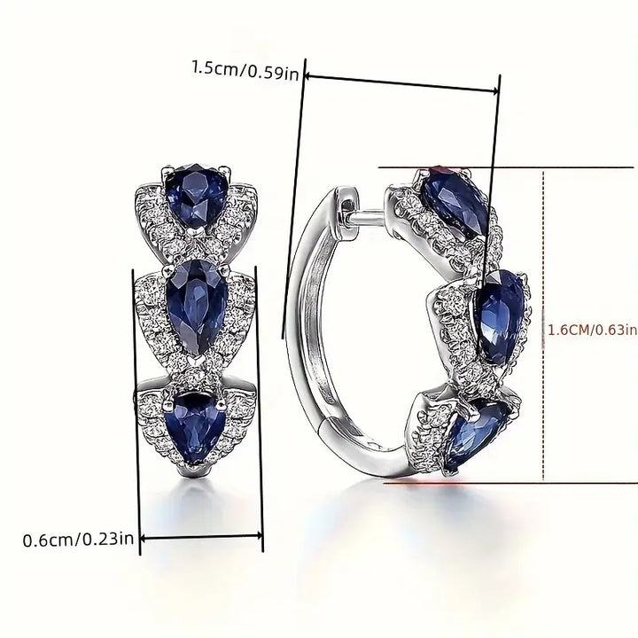 Royal Sapphire Crest Earrings (White Gold)