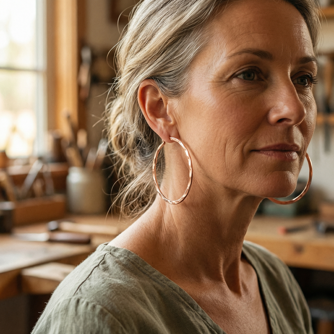 Rose's Willow Copper Earrings
