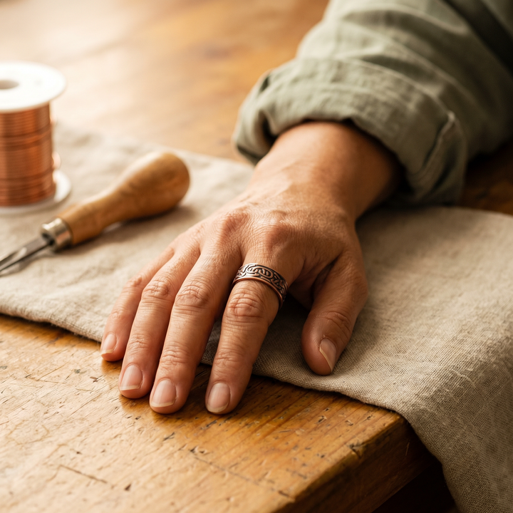 Rose's Burr Copper Ring