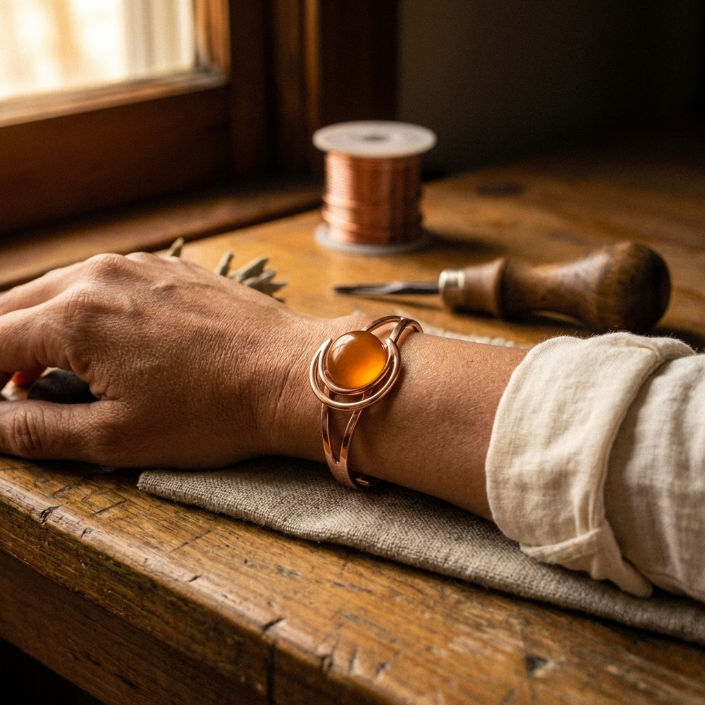 Parker's Sphere Orange Copper Bracelet