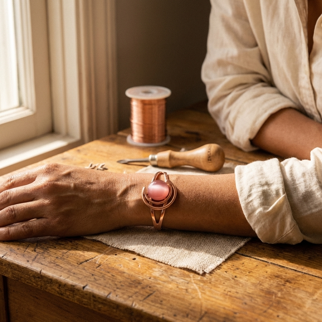 Parker's Sphere Pink Copper Bracelet