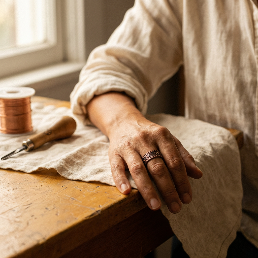 Rose's Fern Copper Ring