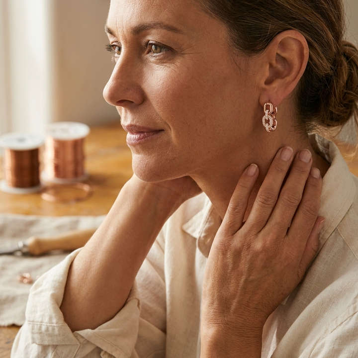 Rose's Tor Copper Earrings
