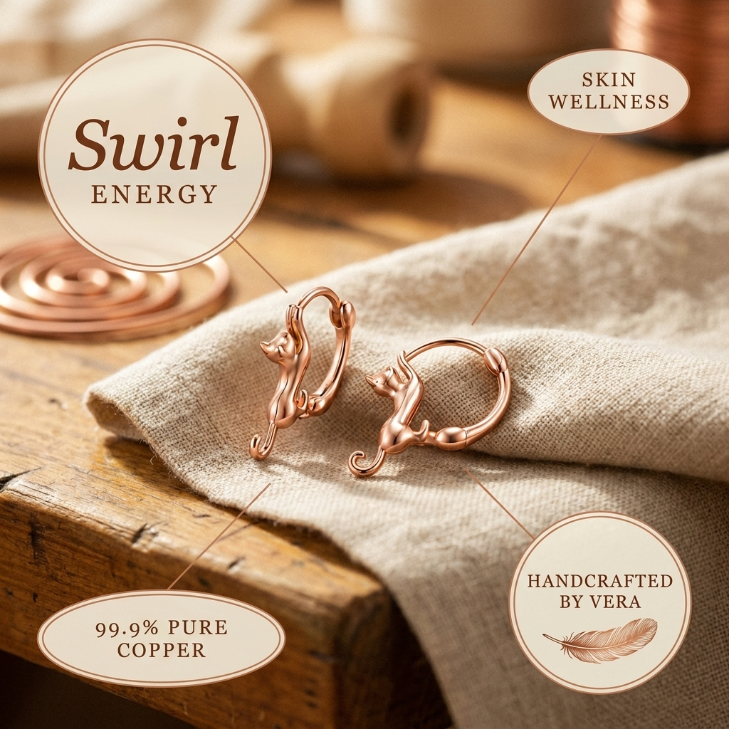 Rose's Swirl Copper Earrings