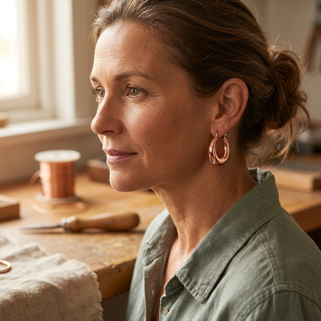 Rose's Marl Copper Earrings (FREE)
