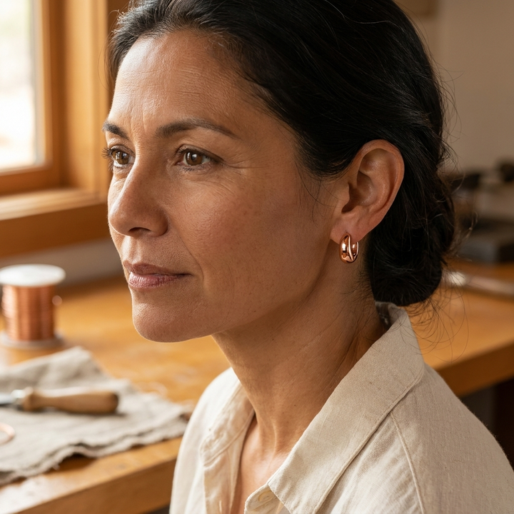 Rose's Linnet Copper Hoop Earrings