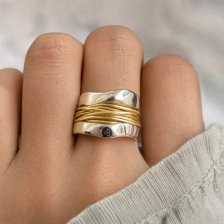 Silvergold Tether Ring