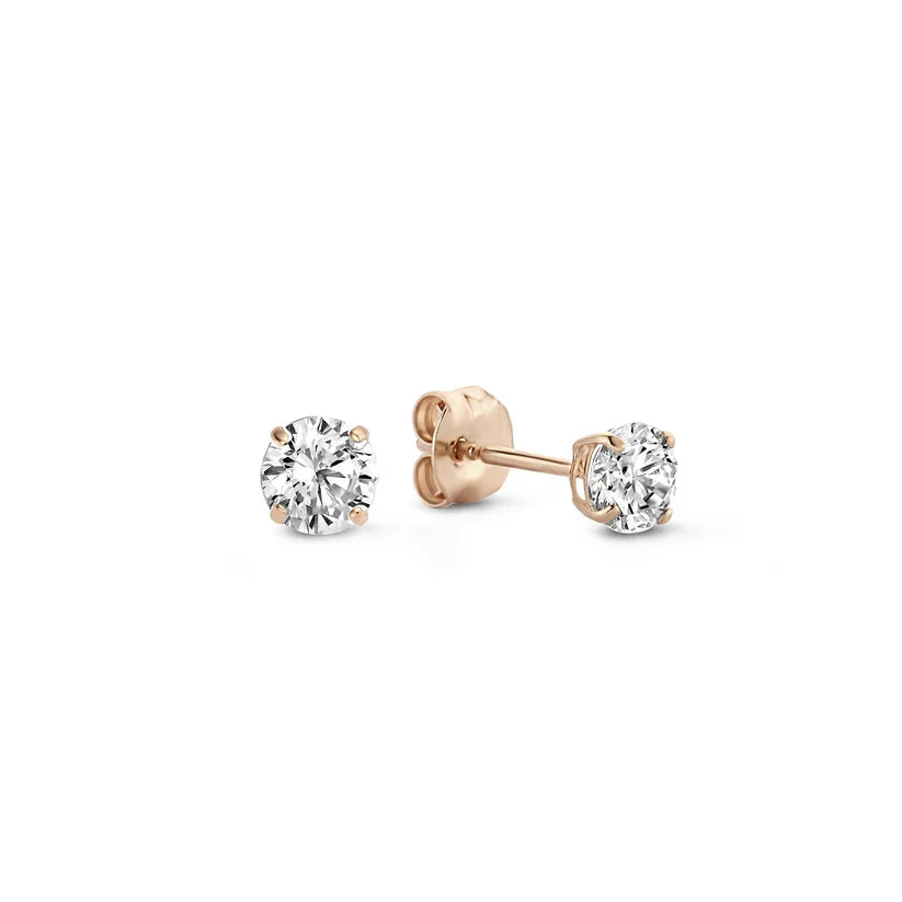 Larmes de Lune Stone Stud Earrings (White Gold)