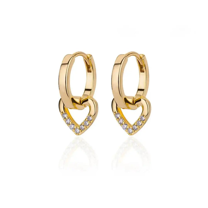 Open Heart Cubic Zirconia Earrings