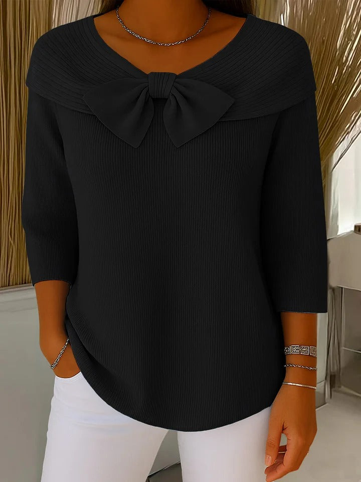 Célestine | Bow Detail Round Neck Jumper
