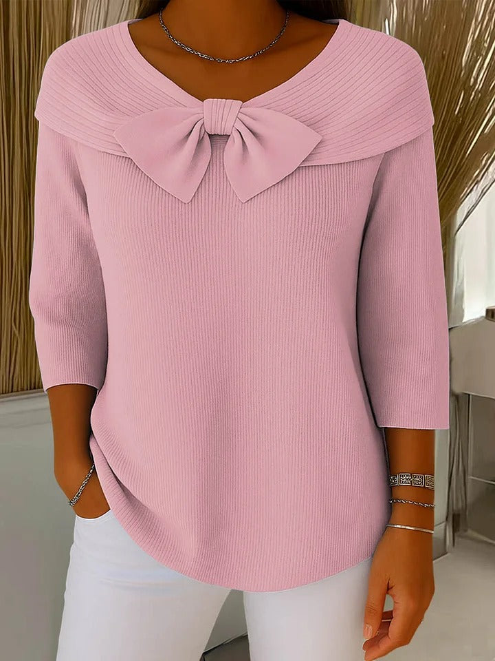 Célestine | Bow Detail Round Neck Jumper