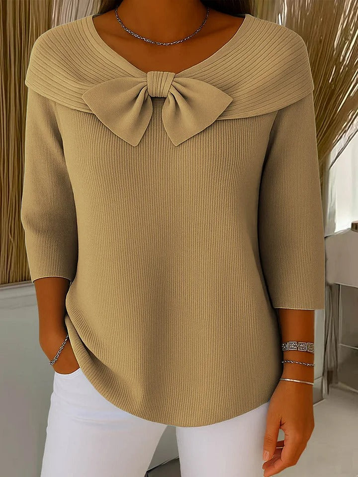 Célestine | Bow Detail Round Neck Jumper