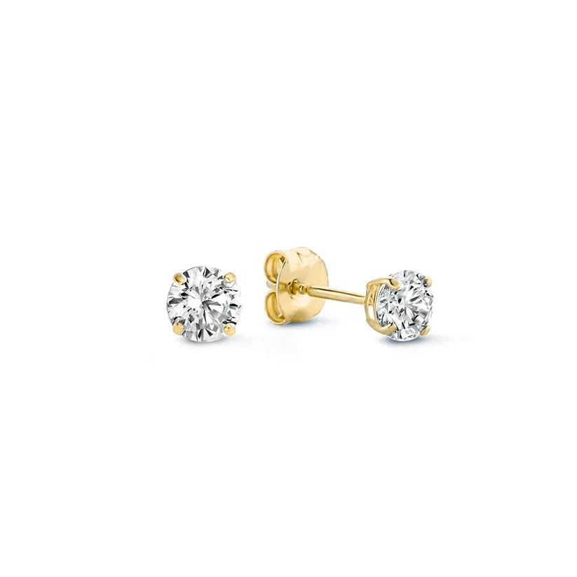 Larmes de Lune Stone Stud Earrings (White Gold)