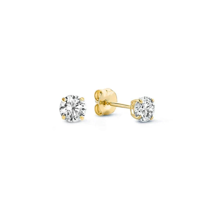 Larmes de Lune Stone Stud Earrings (White Gold)