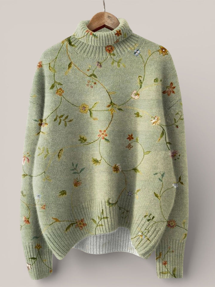 Nora | Chic Floral Roll Neck