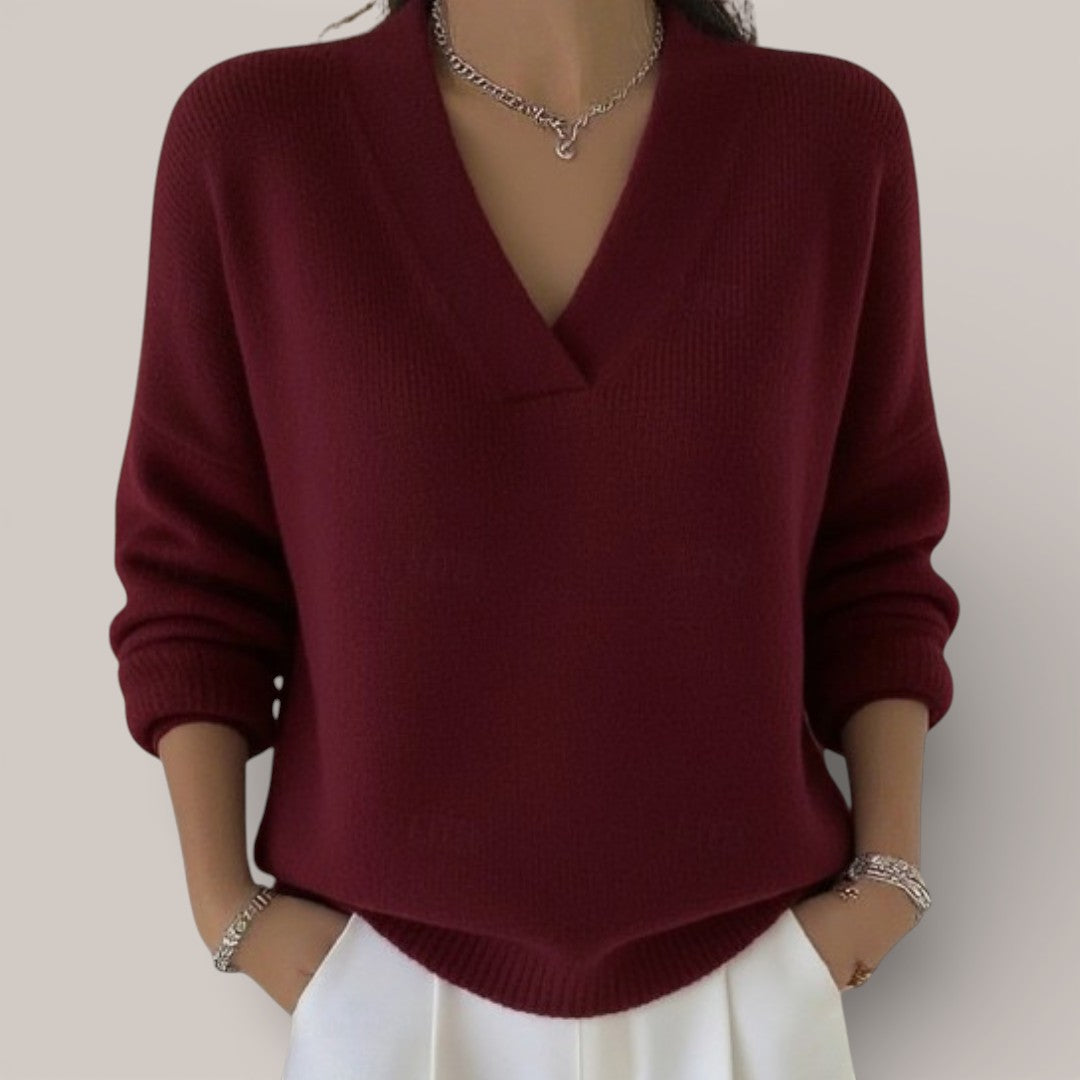 Vivienne | Soft Knit V Neck Jumper