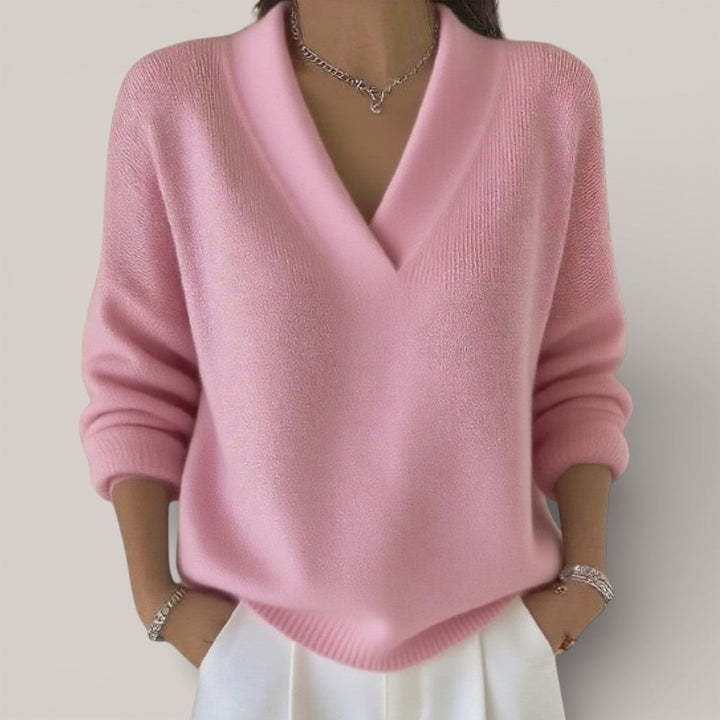 Vivienne | Soft Knit V Neck Jumper