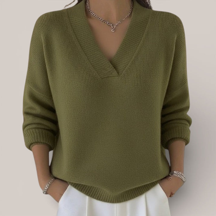 Vivienne | Soft Knit V Neck Jumper