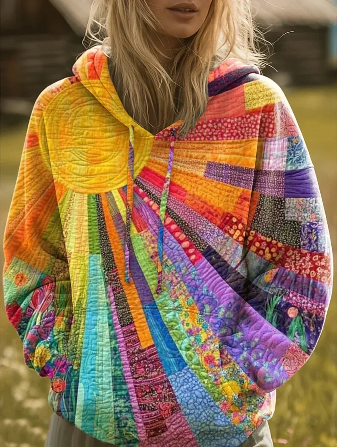 Delphine | Bohemian Patchwork Hoodie