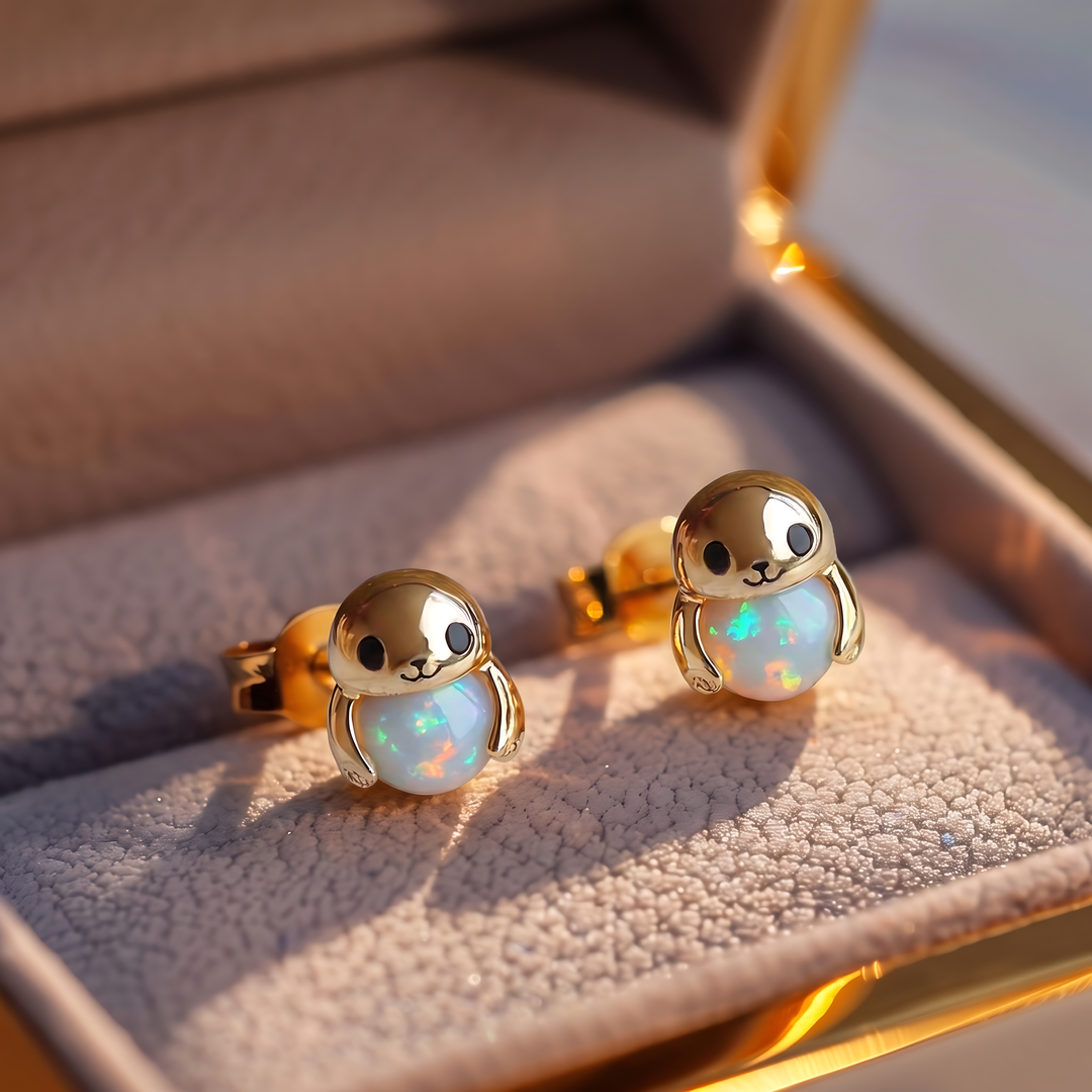 Seal Opal Stud Earrings
